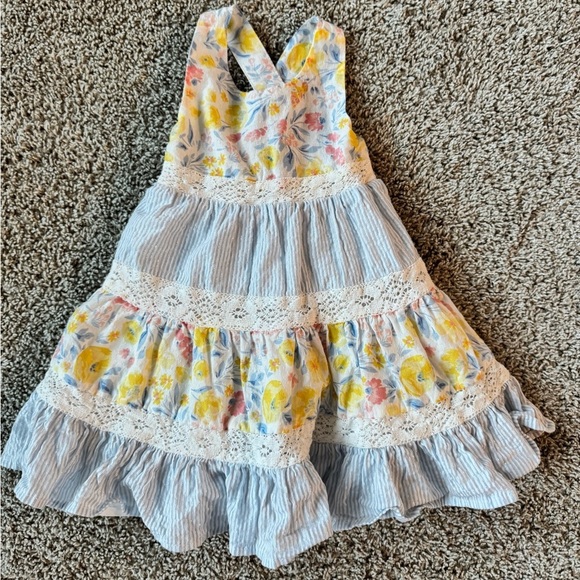 Tommy Bahama Toddler Girls’ Floral & Striped Dress summer sundress size 4T - Picture 2 of 8